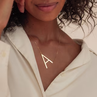 Caitlyn Minimalist Large Sideways Initial Necklace