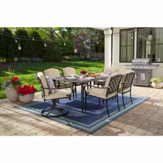 Hampton Bay Laurel Oaks 7-Piece Outdoor Patio Dining Set