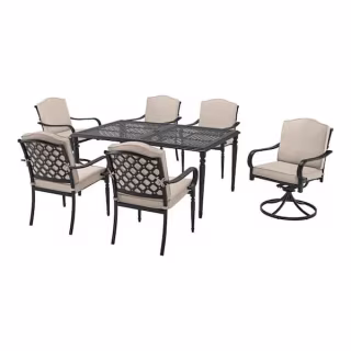 Hampton Bay Laurel Oaks 7-Piece Outdoor Patio Dining Set