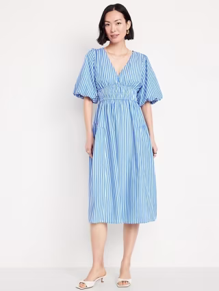 Old Navy Puff-Sleeve Midi Dress