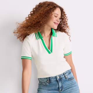 Lands' End Wide Rib Polo Shirt