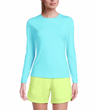 Lands' End Women's SunShade UPF 50 Long Sleeve Relaxed Rash Guard