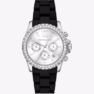 Michael Kors Oversized Everest Pavé Silver-Tone Watch