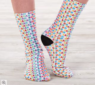 Vibrant Name for Her Personalized Kids Socks