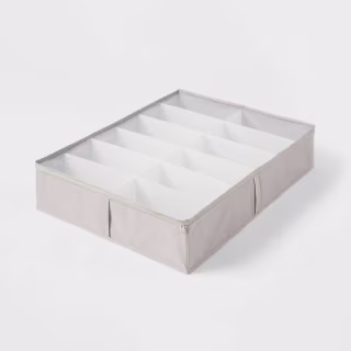 Brightroom Underbed Fabric Shoe Organizer with Dividers