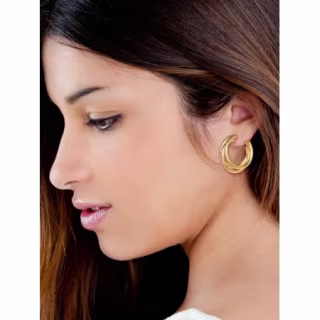 Jessica Simpson Twisted Layer Hoop Earring