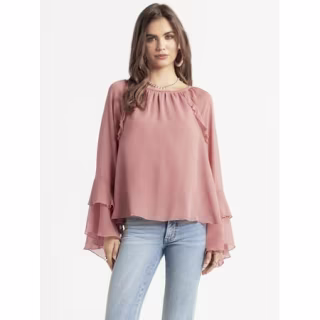 Jessica Simpson Elaine Ruffle Longsleeve Blouse
