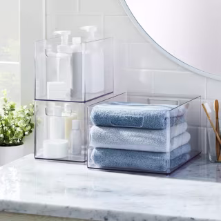Brightroom Medium Bathroom Organizer Bin with Handles