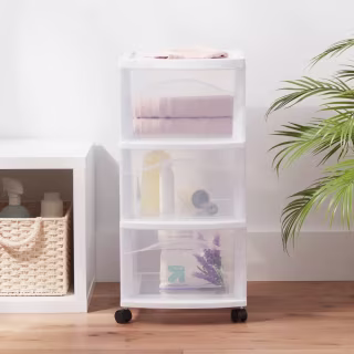 Brightroom Three-Drawer Medium Utility Cart with Casters