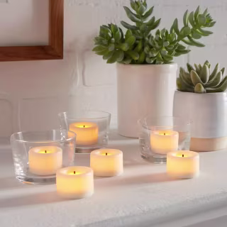 Threshold LED Tealight Flameless Black Wick Battery Operated Candles (Set of 6)