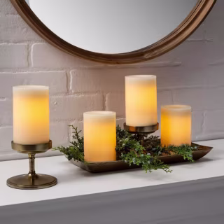 Threshold LED Flameless Black Wick Battery Operated Pillar Candles (Set of 4)
