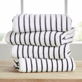 Linens & Hutch 100% Cotton Cabana Towel Set (Pack of 4)