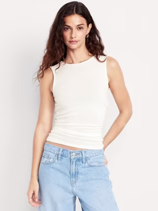 Old Navy High-Neck Shirred Cropped Top