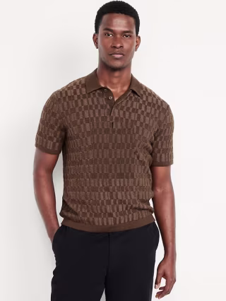Short-sleeve Sweater Knit Polo
