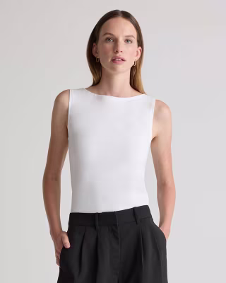 Quince Stretch Cotton Jersey Boat Neck Tank