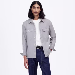 Men’s Garment-Dyed Straight-Hem Work Shirt