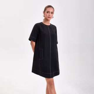 A New Day Short Sleeve Swing Mini A-Line Dress