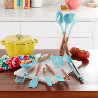 The Pioneer Woman Silicone and Acacia Wood Handle Cooking Utensils Set (10 Piece)