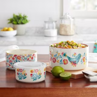 The Pioneer Woman Mazie Round Ceramic Nesting Bowls (6 Piece)