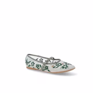 Time and Tru Floral Mesh Mary Janes
