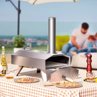 Costway Wood Pellet Portable Pizza Oven with Foldable Leg