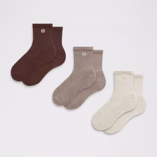 Lululemon Unisex Daily Essential Quarter Socks (3 Pack)