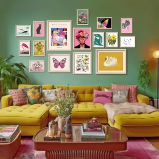 Anerza Framed Eclectic Wall Art Decor (Set of 16)