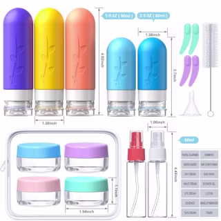 Aeomni 19 pack Travel Bottles for Toiletries