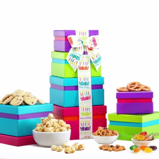 Broadway Basketeers Birthday Gift Basket Tower