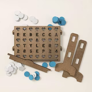Personalized Hearts Four-Across Game