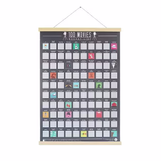 100 Movies Scratch-Off Poster
