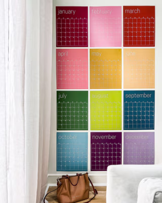 Shop The Kaleidoscope Reusable Large Wall Calendar in Rainbow