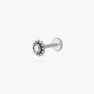 Studs Titanium Beaded CZ Flatback Stud