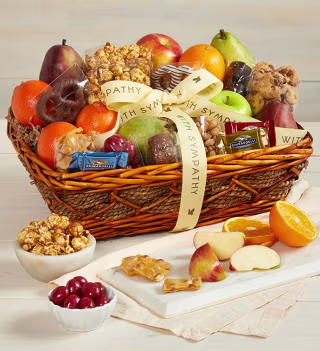 1-800 Baskets With Sympathy Fruit & Sweets Gift Basket