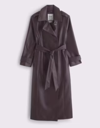 Abercrombie and Fitch Vegan Leather Trench Coat