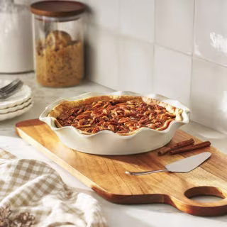 The Pioneer Woman Colette 11-Inch Stoneware Ruffled-Edge Baking Pie Pan & Tart Dish