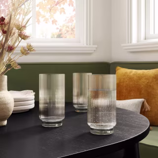 Threshold Glass Ribbed Cassin Tall Tumbler