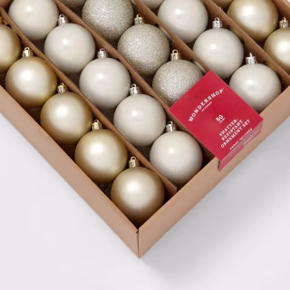 Wondershop Shatter-Resistant Round Christmas Tree Ornament Set (50 Count)