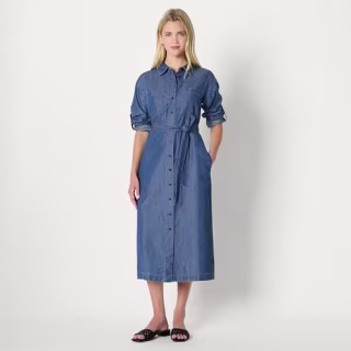 Amazon Essentials Denim Chambray Midi Dress