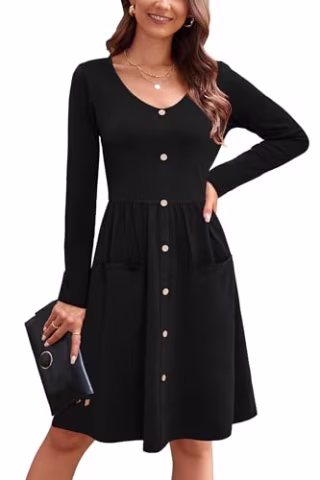 Ouges Womens Midi Skater Dress