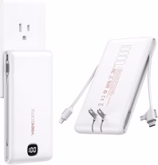 Portable Charger with Built-In Cables