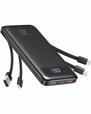 Charmast Portable Charger with Built-In Cables