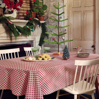 John Derian for Target Red on Cream Table Cloth