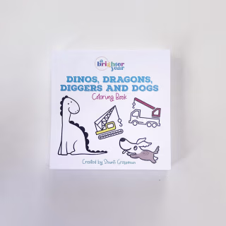A Brighter Year Dinos, Dragons, Diggers, and Dogs Mini Coloring Book