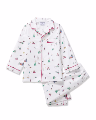 Petite Plume Kid's Twill Pajama Set in Holiday Town