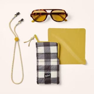 Woolrich x Target Yellow Adult Tortoise Frame Aviator Sunglasses