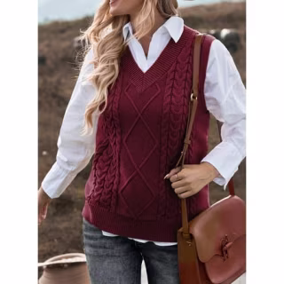 Dokotoo Sleeveless Vintage Pullover Sweater Vest