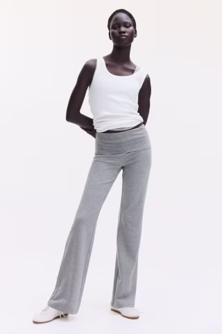 H&M Foldover-Waist Cotton Trousers