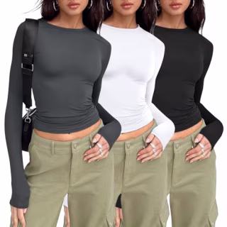Automet Womens Long Sleeve T Shirts (Pack of 3)