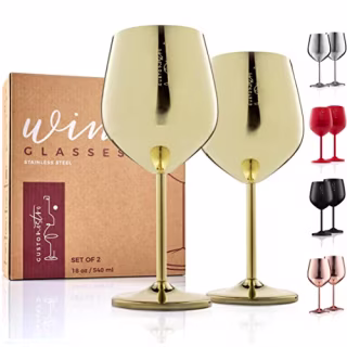 Gusto Nostro Stainless Steel Wine Glass 